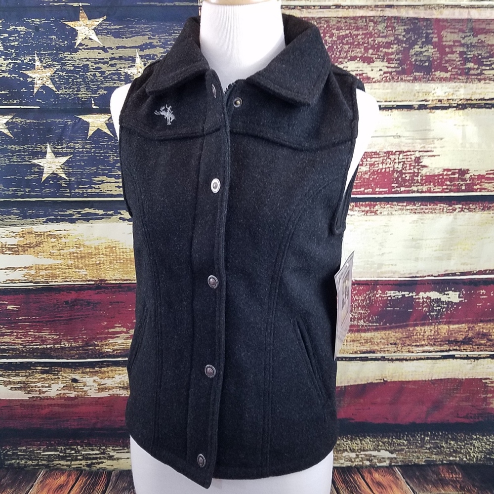 WYOMING TRADERS MONTANA WOOL COWGIRL VEST - BLACK
